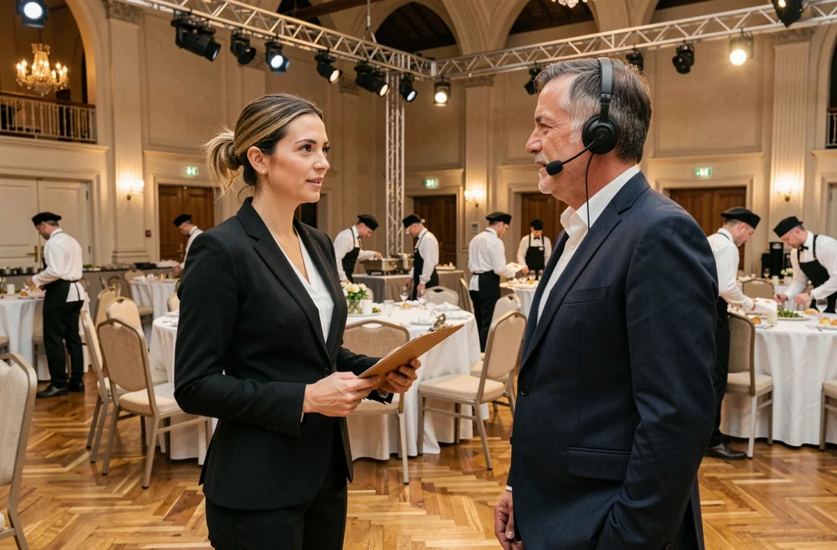 Coordinatrice événementielle intérimaire du Cercle Intérimaire supervisant la préparation d'un événement