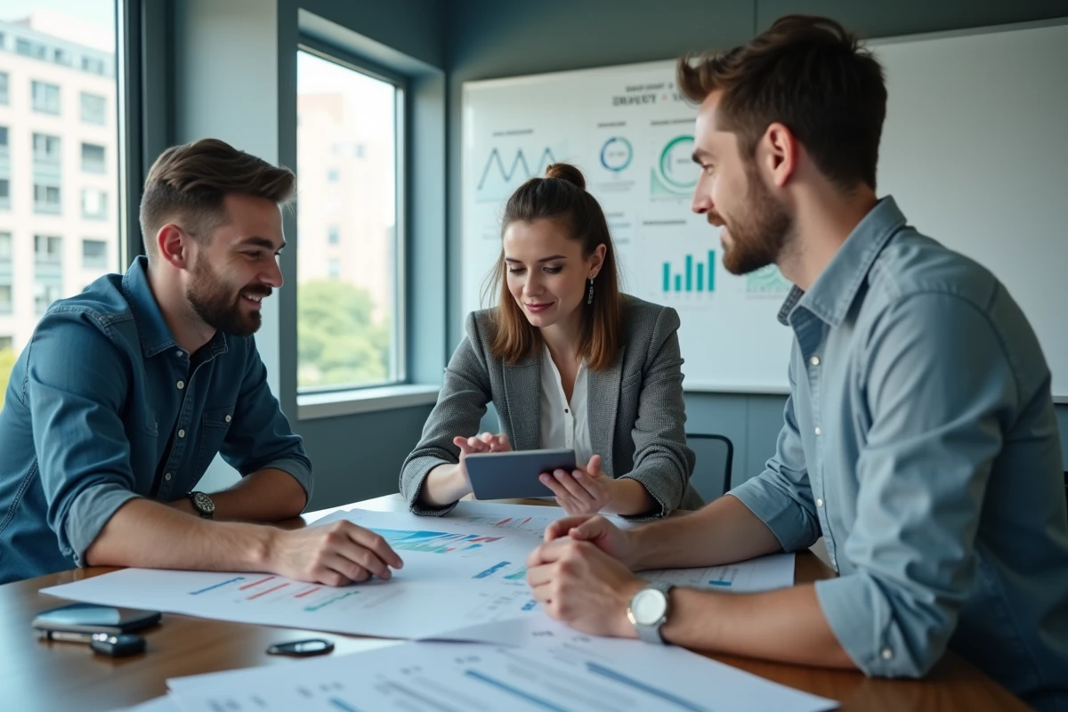 Groupe de professionnels collaborant autour d une table