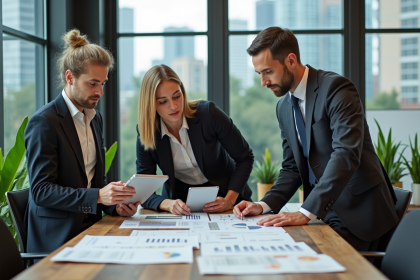 Professionnels de l'environnement en réunion de travail