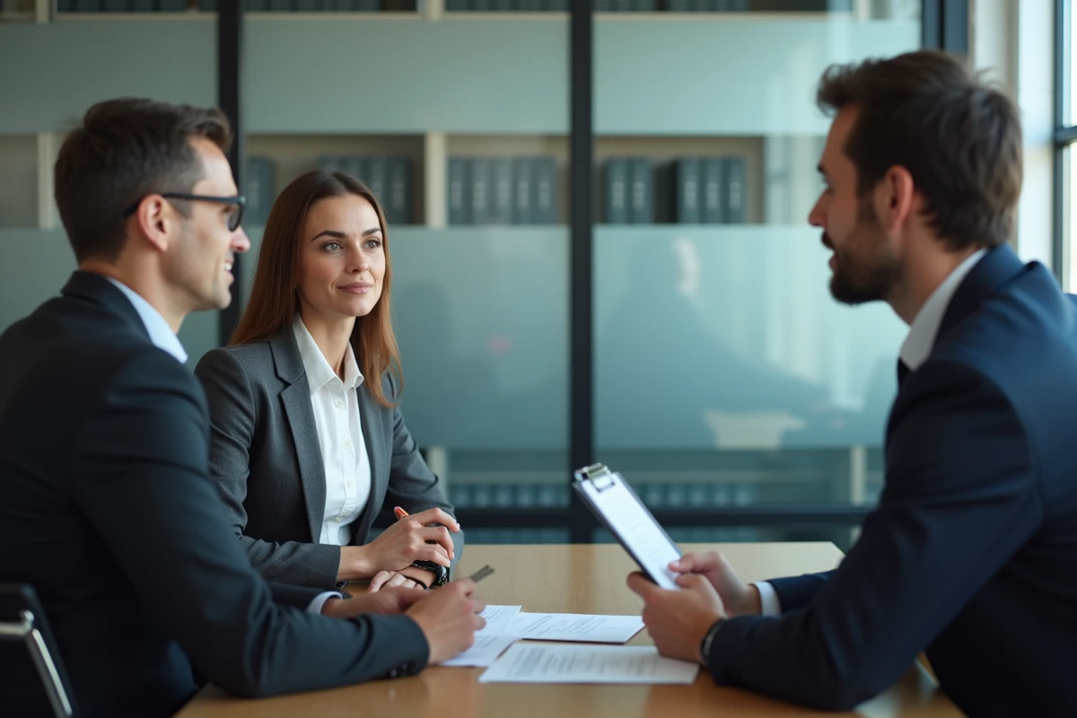 Femme d'affaires confiante en réunion moderne