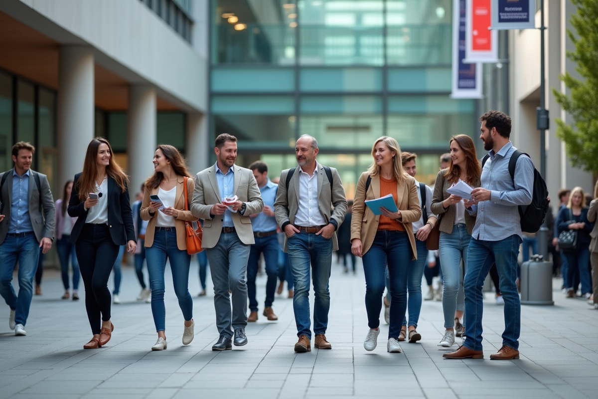 Groupe diversifié lors d