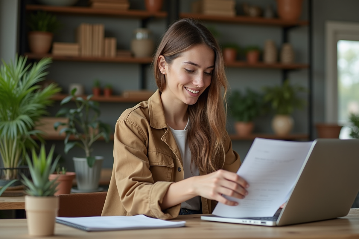 Jeune agronome travaillant dans un bureau moderne