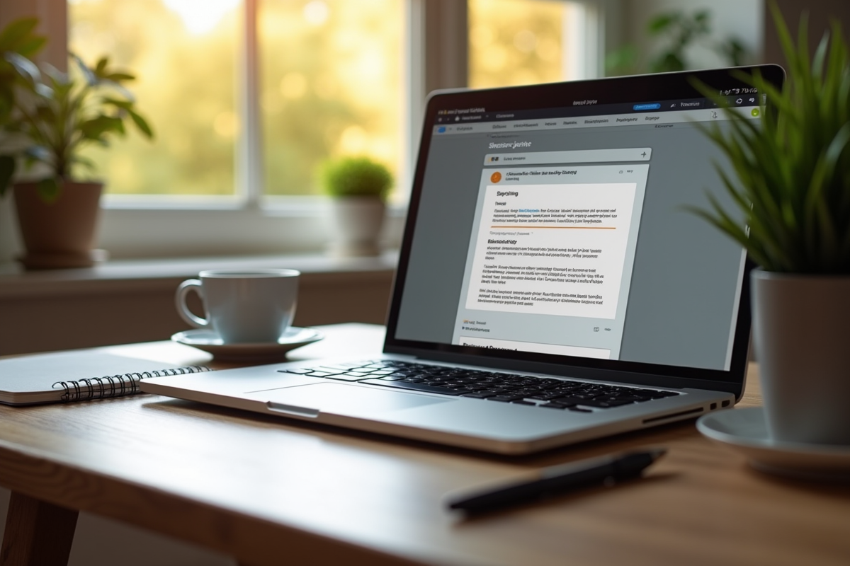 Ordinateur portable avec email d