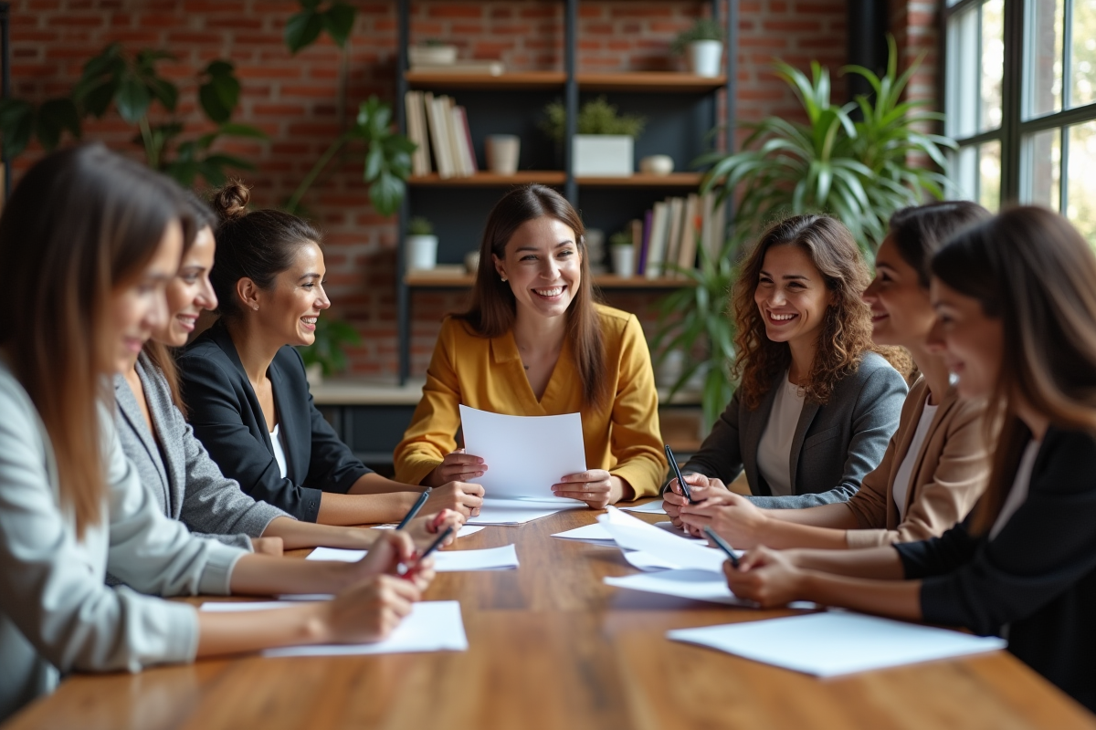 Groupe de femmes diverses en réunion de travail